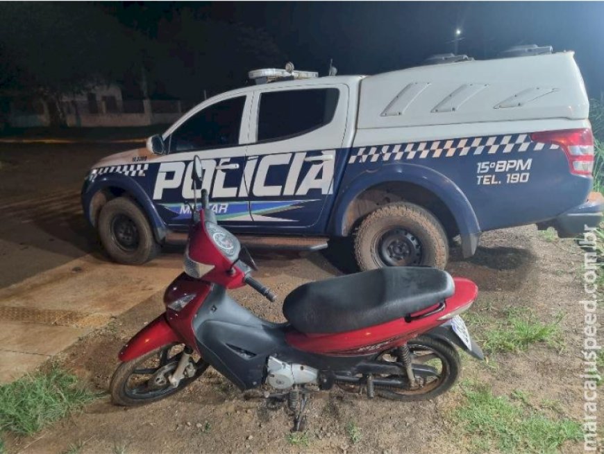 Polícia militar recupera moto biz furtada em Maracaju